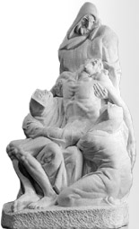 "Piet� Romana", 1946, marmo, 250 cm, Sacred Heart, Notre Dame University, South Bend; Stati Uniti d'America. (Bronzo, Musei Vaticani, Roma)